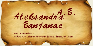 Aleksandra Banjanac vizit kartica